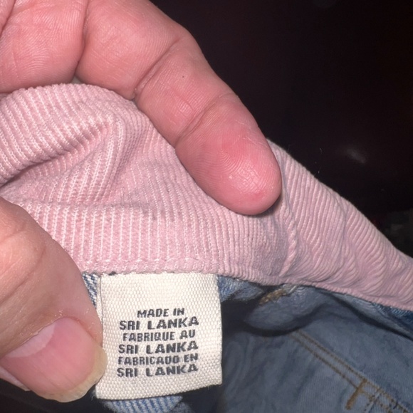 LEVI’S Denim Original Jacket Womens Xlarge Classic medium blue pink collars cuff - Picture 8 of 10